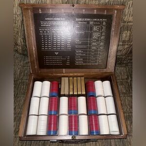 70$ | NWOT | Vintage Poker Chip Casino Game With Wooden Storage Box